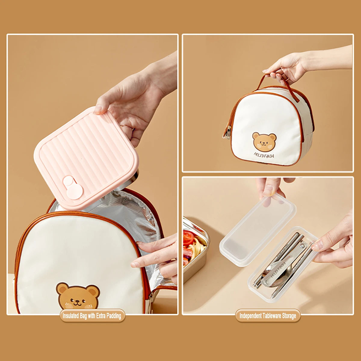 WORTHBUY 304 Stainless Steel Lunch Box With Lid Portable Fruit Salad Food Container Stackable Leak Proof Bento Box For Student