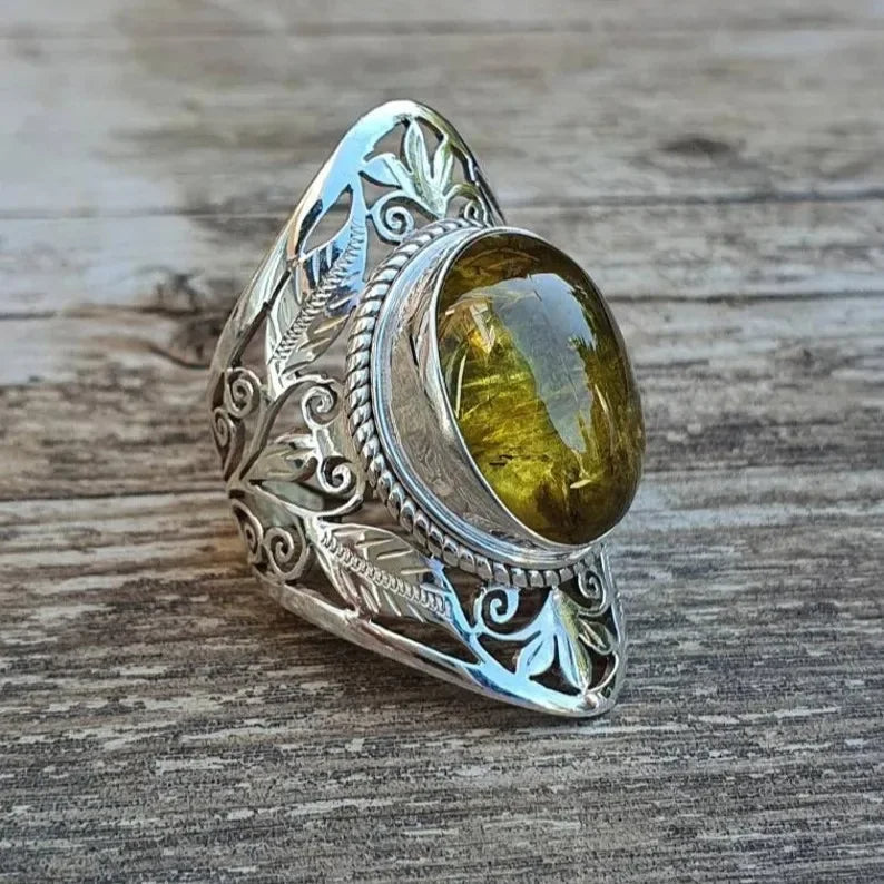 Cross-Border Hot Selling Alloy Ring Classic Respected Gem Bi-Color Art Carving Unisex Premium Quality Jewelry Accessory