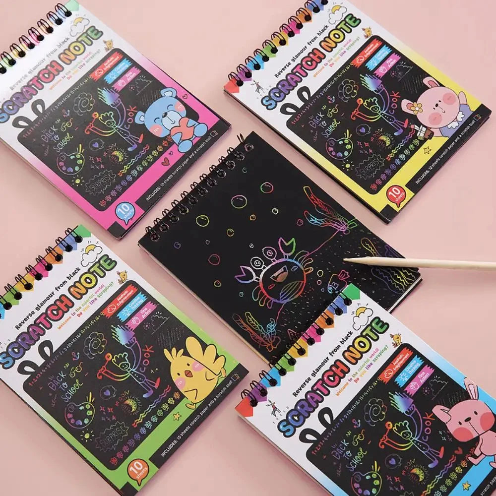Rainbow Magic Children's Scratch Paper Set Art Colorful Scratch Drawing Toy Color Drawing Book Children's DIY Graffiti Book