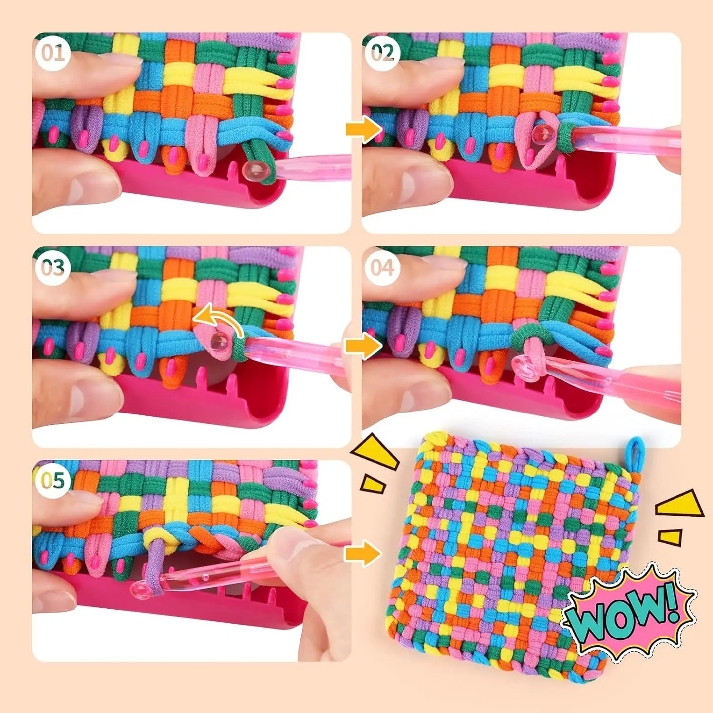 Durable Knitting Loom Set Rope Hook Needle Crafts Accessories Crochet Multicolored DIY Arts and Crafts String Maker Tool Gift