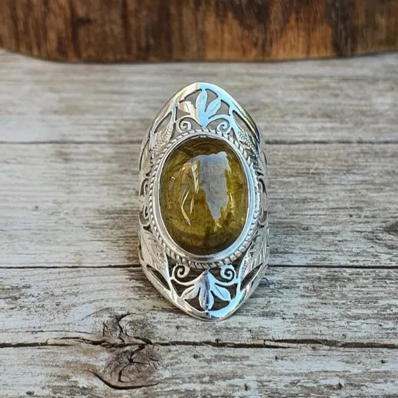 Cross-Border Hot Selling Alloy Ring Classic Respected Gem Bi-Color Art Carving Unisex Premium Quality Jewelry Accessory