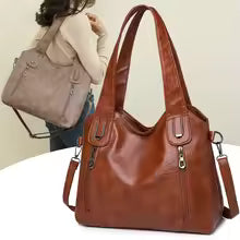 1 piece of soft synthetic leather retro women's single shoulder handbag, zipper closure, multiple pockets, suitable for daily us